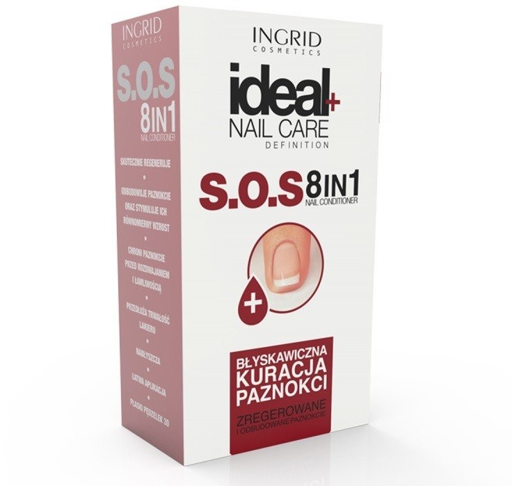Ingrid Ideal Nail Care, błyskawiczna kuracja do paznokci S.O.S 8in1, 7 ml