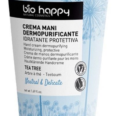 Bio Happy Happy Neutral & Delicate - Drzewo Herbaciane 50ml oczyszczający krem do rąk