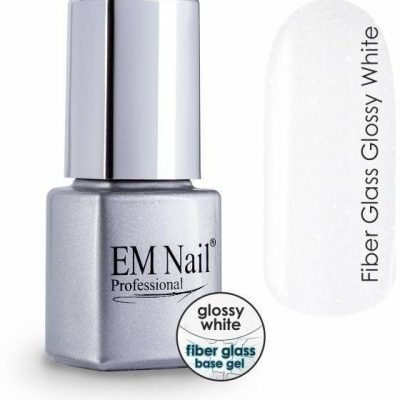 Em nail professional Baza żelowa z włóknem szklanym i witaminami E i B oraz wapniem. Fiber Base Gel Glossy White