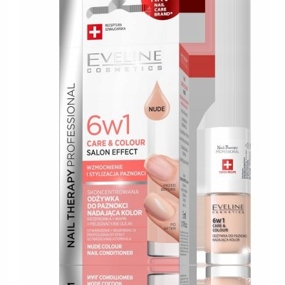 Eveline Cosmetics Nail Therapy Professional 6w1 Care & Colour skoncentrowana odżywka do paznokci nadająca kolor Nude 5ml