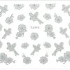Allepaznokcie Naklejki 3D Kwiatki TJ040 Biała ze srebrną obwódką arkusz